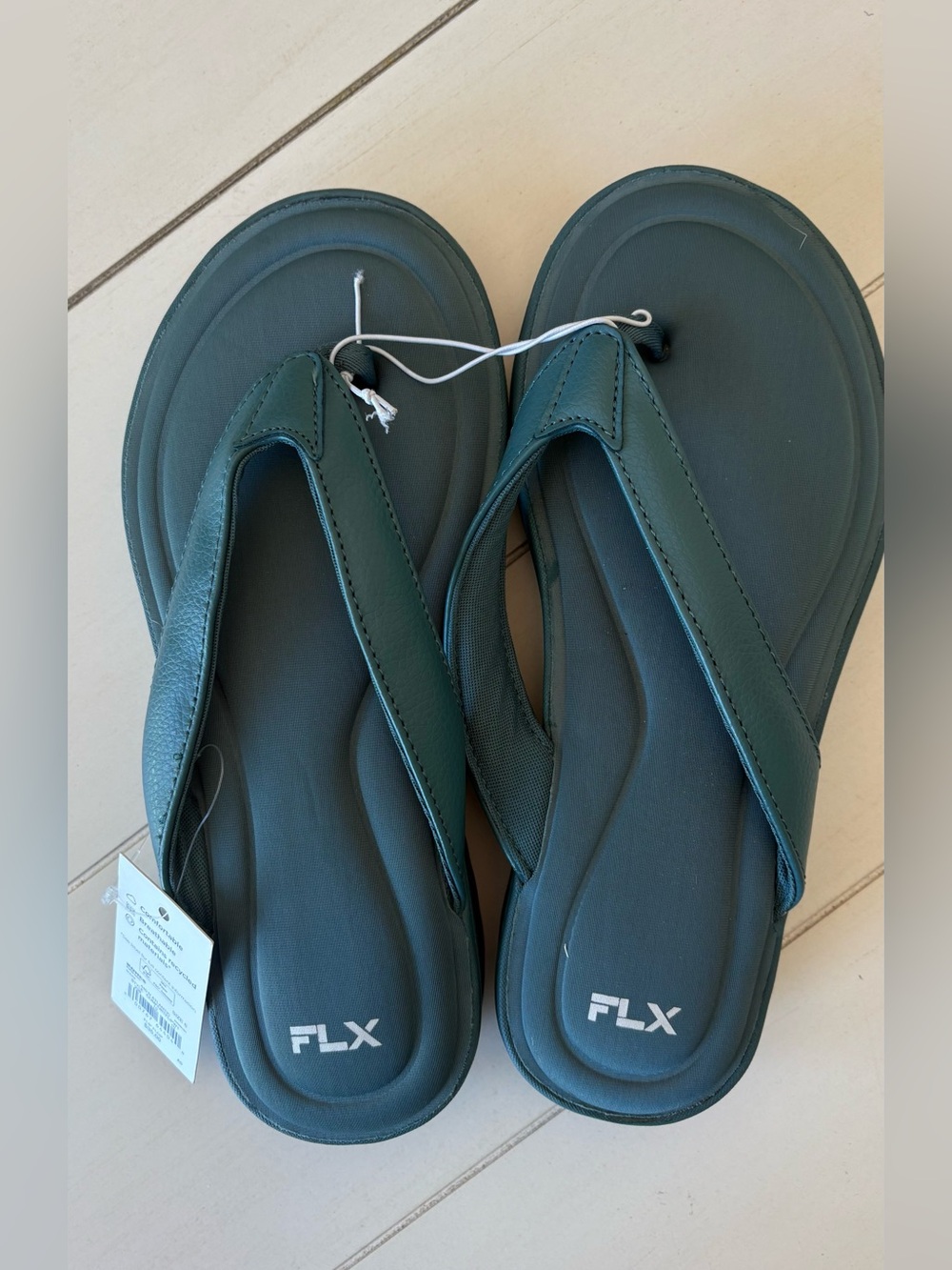 FLX Teal Green Foam Flip Flops Size 6 NWT